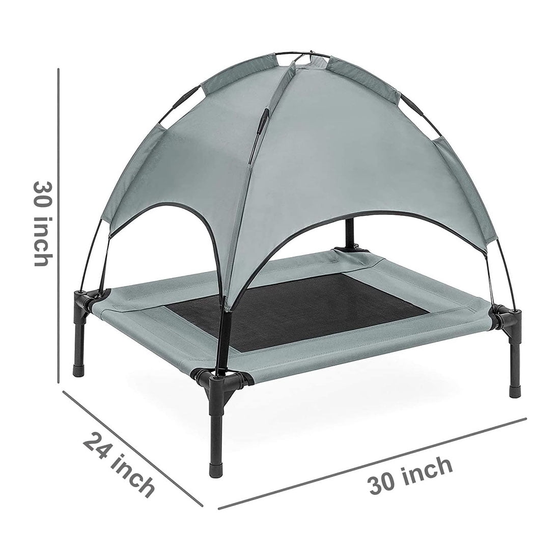 PawfectPals Portable Cooling Waterproof Elevated Heavy Duty Camping Pet Bed  with Detachable Shade (Med)