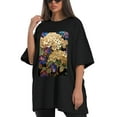 thumbnail image 4 of Plus Size Shirt for Women Black Tops for Women Short Sleeves Shirt for Women Iridescent Hydrangea1 T Shirt Crewneck Shirt for Women 2XL, 4 of 5