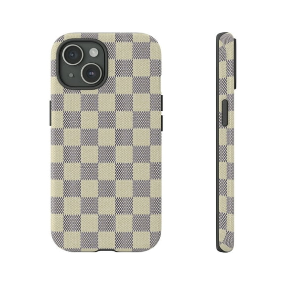 Cream Checkered Tough iPhone 15 Case iPhone 14 Case-iPhone-iPhone Case