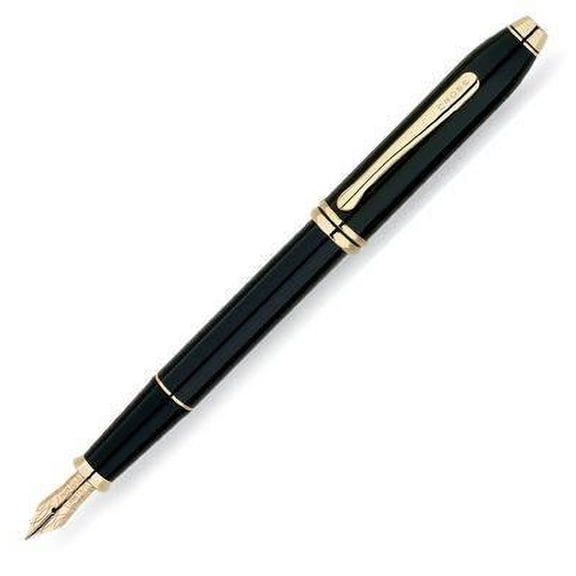 Townsend Black Lacquer with Gold Fountain Pen - Engravable Gift Item