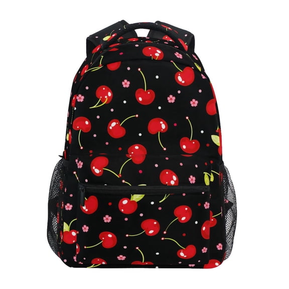 ALAZA Stylish Backpack Cherry Floral Black Elementary Bookbag Personalized Laptop School Bags Travel Daypack