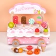 thumbnail image 3 of Puntoco Carrito de helados artificiales de madera para niños Venta de helados Juego de rol para niños Juguetes educativos para toda la familia, 3 of 5