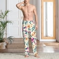thumbnail image 5 of Uemuo Cute Flower Pattern Men's Wide Leg Palazzo Lounge Pants with Pockets Light Weight Loose Comfy Casual Pajama Pants-Small, 5 of 9