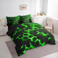 thumbnail image 3 of Manfei Geometric Honeycomb 7-Piece Twin Bedding Sets,Modern Minimalism Geometric Bedding Comforter Set,Green Black Hexagon Sheet Sets For Teens,Ultra Soft Home Decor Reversible, 3 of 8