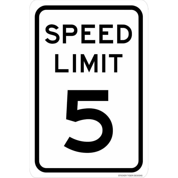 Metal Sign Aluminum Sign Speed limit 5 MPH Speed Limit Signs for Outdoor & Indoor 12" x 8" - New