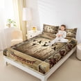 thumbnail image 4 of jejeloiu Vintage Bohe Aztec Twin Sheet Sets,Mallard Duck Twin Fitted Sheet,Country Farmhouse Lodge Flat Sheet For Adults,Super Cozy Room Decor,3 Pieces, 4 of 7