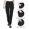 thumbnail image 4 of Hiauspor Womens Convertible Zip Off Hiking Cargo Capris Pants with 6 Pockets Lightweight Quick Dry Black XXL, 4 of 6