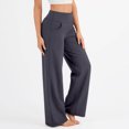 thumbnail image 4 of Women's Yoga Pants with Pockets, Elastic Loose Fit, Casual Home Wear Exercise Pants, 4 of 9