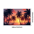 thumbnail image 2 of Tropical Palm Trees Beach Sunset Banner Exotic Scenic Decor Vibrant Colorful for Vacation Party Home Decoration Paradise, 2 of 7