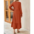 thumbnail image 4 of Dresses for Women Boho Long Sleeve Womens Dresses Solid Color Swing Maxi Dress Alsol Lamesa, 4 of 6