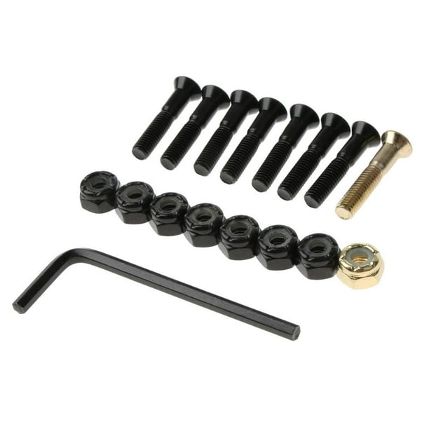 Tornillos de Hardware de Monopatín con Longboard de Carbono de 8 Piezas con Herramienta Hexagonal , Estilo 2 Macarena Patinetas Hardware Tornillos