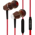 thumbnail image 2 of Symphonized XTC 2.0 Earbuds with Mic, Premium Genuine Wood Stereo Earphones, in-Ear Noise-isolating Headphones with Tangle-Free Cable (Lava Red), 2 of 6