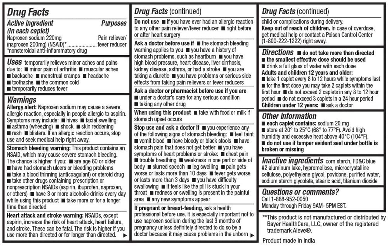 HealthA2Z® Naproxen Sodium 220mg(NSAID) | 300 Caplets | Fast Pain Relief/Fever Reducer