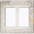 thumbnail image 6 of Metal Light Switch Plate Cover Antique Vintage Floral Frame Tile Gray FRA088, 6 of 13