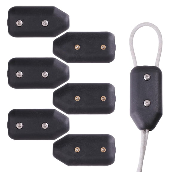 6 Pcs Reusable Rope Clamps Black Plastic Cord Connector Adjustable Rope Clamp for Nylon Ropes 2.48×1.26×1.02 inch
