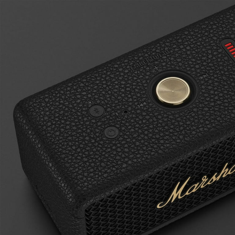 スピーカー・ウーファー Marshall EMBERTON III Black & Brass Marshall Emberton III Portable Waterproof Bluetooth Speaker
