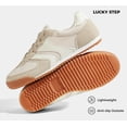 thumbnail image 3 of LUCKY STEP Womens Retro Thin Sole Lace up Fashion Sneakers Classic Lightweight Casual Shoes,Beige, 3 of 10