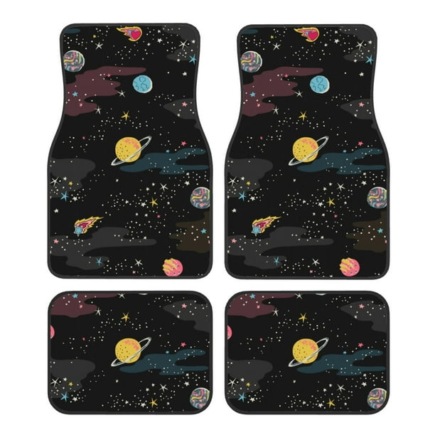 Fotbe Galaxy Juego de 4 Tapetes para Auto con Estampado – Alfombrillas de Goma Reforzada, Diseño Antideslizante, Protección para Todo el Año – Vehículos, Autos, Camionetas y SUVs