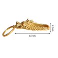 thumbnail image 2 of Dragon Keychain Brass Dragon Head Keychain Handmade Pure Copper Lucky Charm Hanging Pendant Faucet Keychain, 2 of 8