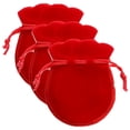 thumbnail image 1 of Bolsas Chicas de Terciopelo VelvtyRed 3Pzas Rojo 7x9cm Terciopelo Bolsa en Forma de Calabaza., 1 of 2