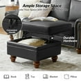 thumbnail image 4 of 27" Square Ottoman Coffee Table Faux Leather Lift Top Storage Footrest Stool Bedroom Living Room Black, 4 of 7