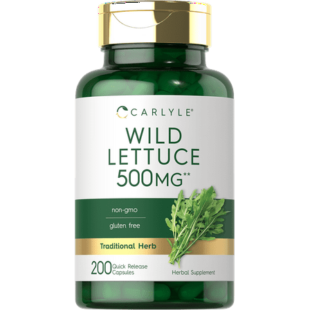 Wild Lettuce Extract 500mg | 200 Capsules for Men and Women | by Carlyle