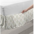 thumbnail image 2 of Arabesque Bed Skirt, Rhythmic Vintage Curlicue Antique Motifs Pattern on Plain Background, Elastic Bedskirt Dust Ruffle Wrap Around for Bedding Decor, 4 Sizes, Dark Khaki and White, by Ambesonne, 2 of 2