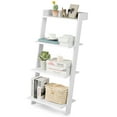 thumbnail image 1 of Costway 4-Tier Ladder Shelf Leaning Bookshelf withAnti-falling Baffle Wood Bookcase White, 1 of 10
