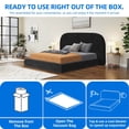 thumbnail image 4 of Dextrus King Size Cloud Style Upholstered Bed Frame, Velvet Bed with Headboard and Footboard, Quick Easy Assembly Design (Black), 4 of 10
