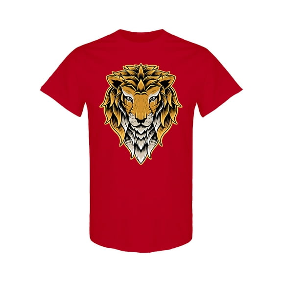 Lion Head Graphic T-Shirt Men -Image by Shutterstock, Male Medium