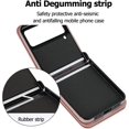 thumbnail image 5 of Phone Case for Samsung Galaxy Z Flip 3 5G 2021 Wallet Cover with Credit Card Holder Zipper Slot Crossbody Strap Lanyard Leather Stand Cell Accessories ZFlip3 Z3 Flip3 3Z Women Girls Rose Gold, 5 of 13
