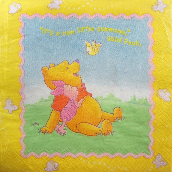 Disney Winnie the Pooh New Baby "It's a new little someone" Luncheon Napkins - 16 count