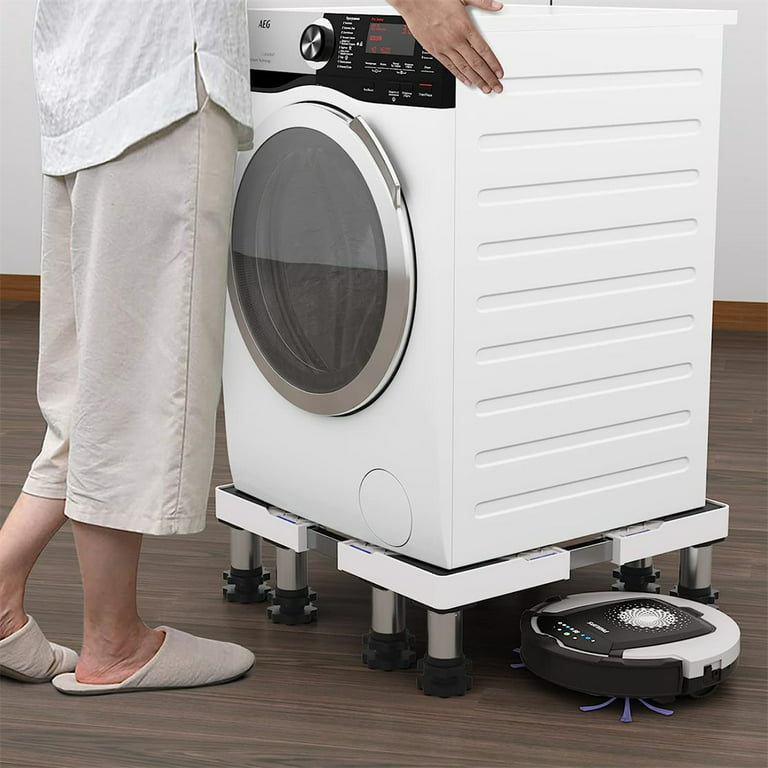 Refrigerator Stand for Mini Fridge, 12 Strong Legs High 20 cm,Push Button  Locking Adjustment Washing Machine Base Stand, for Washing