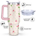 thumbnail image 3 of 40oz Red Cherry Fruit Pattern Stainless Steel Flip Straw Tumbler Spill Proof Travel Cup Double Wall Vacuum Insulated Coffee Mug with Top Handle, 3 of 6