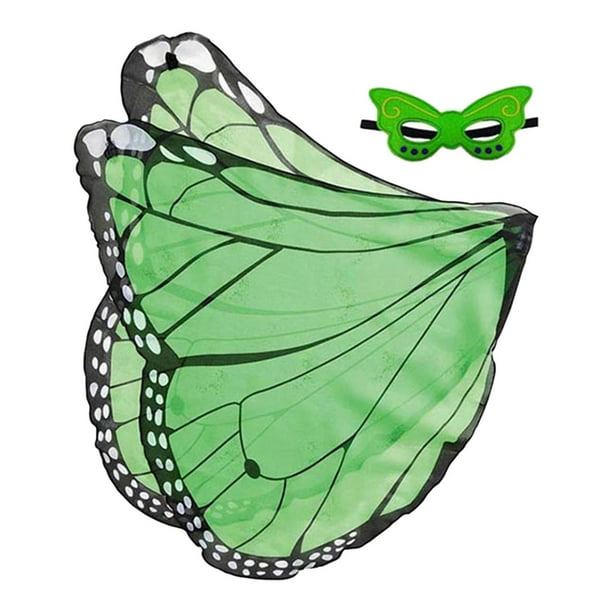 Ala de mariposa Hugo Cape Costume Photo Prop Cosplay Angel Elf Verde