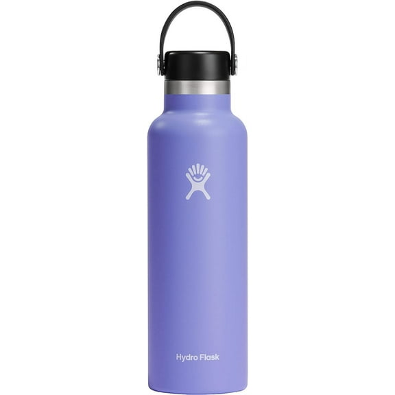 Hydro Flask 21 Oz Standard Mouth with Flex Cap Stainless Steel Reusable Water Bottle Lupine | Vacuum Insulated | Dishwasher Safe | BPA-Free, Non-Toxic | Stainless Steel Water Bottles for School