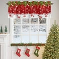 thumbnail image 4 of Valances for Windows Red Christmas Ball Rod Pocket Cafe Window Treatments Valance Curtains for Kitchen Bathroom Laundry Basement Windows 54"x18", 4 of 7
