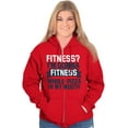 thumbnail image 4 of Fitness? Pizza! Gym Workout Exercise Zip Up Hoodie Men's Women's Brisco Brands S, 4 of 6