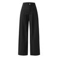 thumbnail image 6 of Sngxgn Women's Baggy Cargo Pants Fold Over Waist Solid Color Pants Casual Trousers(Black,M), 6 of 7