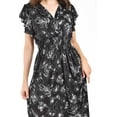thumbnail image 4 of Vestido estampado flores Roman Fashion /Juvenil, 8867-13 (Negro flores) negro G, 4 of 6