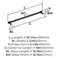 thumbnail image 5 of Amerock Farewind 18 inch (457mm) Center-to-Center Matte Black Appliance Pull, 5 of 6