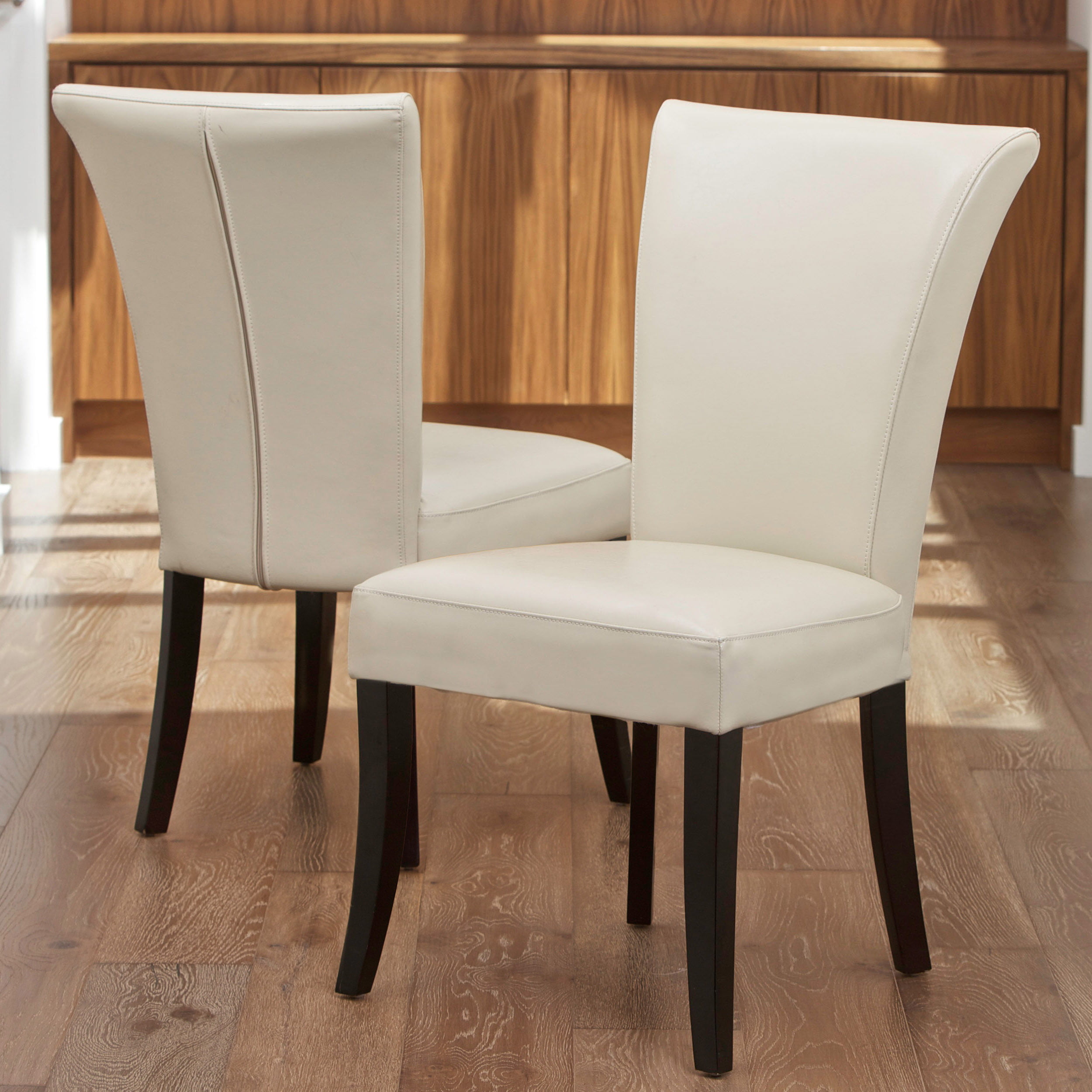 Noble House Becker Ivory Leather Dining Chairs (Set of 2) - Walmart.com ...