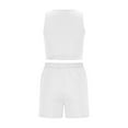 thumbnail image 6 of Winter Save Big! Kiplyki Women's Gym Sport Suit Round Neck Summer Casual Solid Color Two-Piece Sports Set, 6 of 7