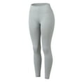 thumbnail image 3 of Women's Solid High Waist Workout Leggings - Elastic Yoga Pants, Polyester-Spandex Blend, True to Size, Hand Wash, 3 of 6