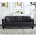 thumbnail image 4 of BSHTI 86.5 inch Modern Style Teddy Fabric Sofa with 2 Pillows,Featuring Extra-Wide Deep Sofa,Suitable for Living Room,Bedroom,Office Beige, 4 of 18
