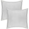 Vedanta Home Collection Square European Pillow Sham 26x26 Set of 2 Silver Grey Euro Pillow Sham 600 Thread Count 100% Natural Cotton