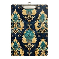 FORMRS Acrylic Clipboard with Low Profile Clip Standard A4 Letter Size, 12.5" x 9", Green Peacock Pattern