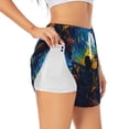 thumbnail image 2 of Bixox Women's Abstract Starry Sky pattern 2 in 1 Running Shorts - Lightweight Athletic Workout Gym Yoga Shorts Liner with Pockets - XX-Large, 2 of 5