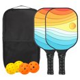 thumbnail image 1 of Unique Bargains Pickleball Paddles Set, Light Fiberglass Pickleball Set Red Yellow Blue, 1 of 7