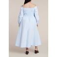 thumbnail image 2 of ELOQUII Women's Plus Size Long Sleeve Smocked Maxi Dress, 2 of 2